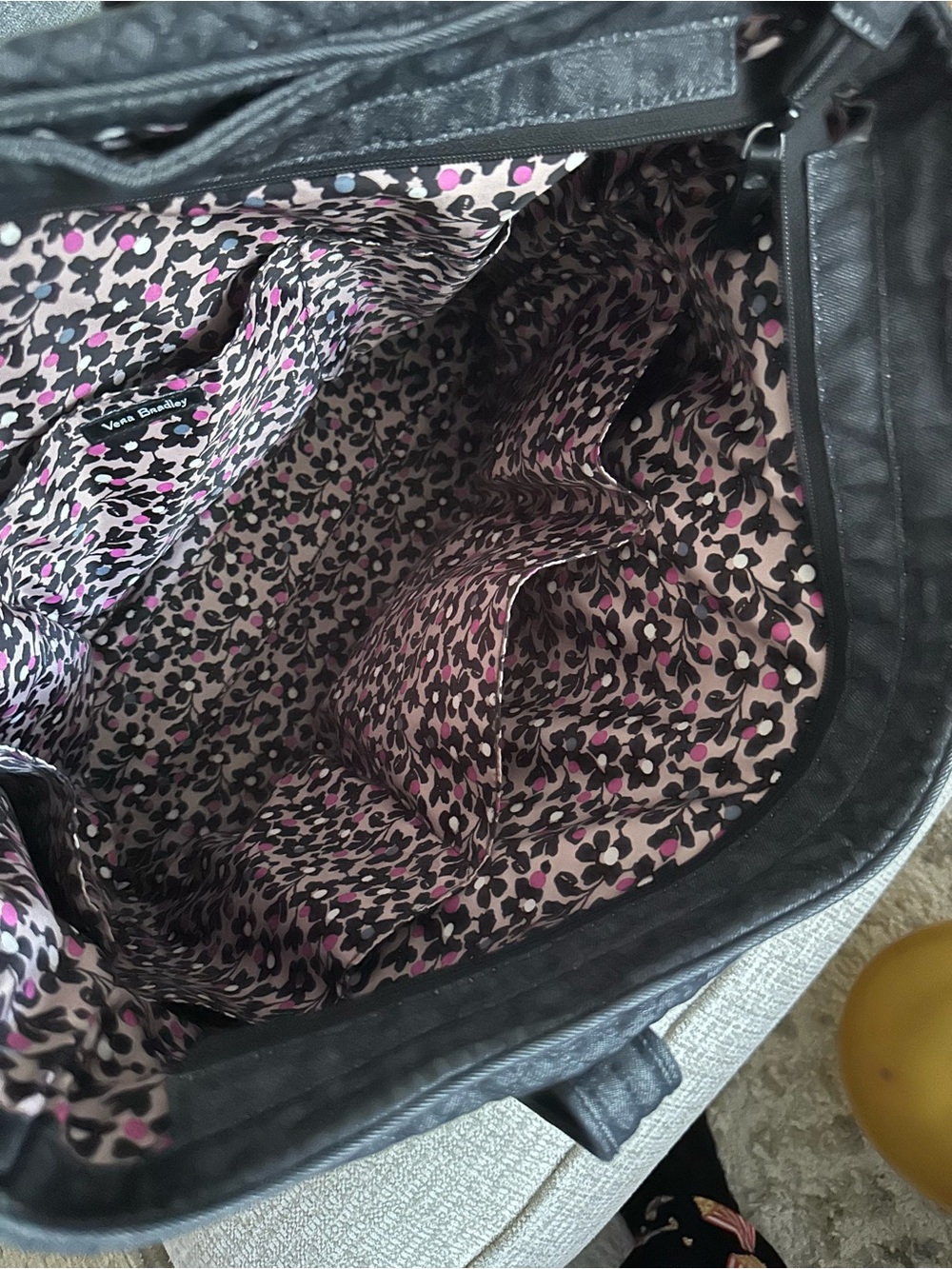 Vera Bradley iconic Black Quilted Tote - Picture 2 of 5